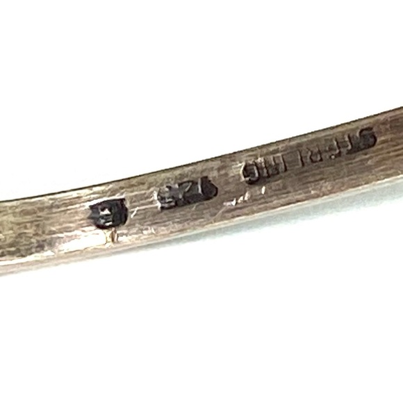 925 Sterling Square Bracelet Green Enamel Geometric Art Deco 7.25” - Picture 9 of 11